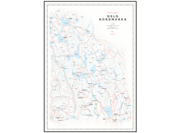 Dapa Sykkelkart Oslo Nordmarka (50x70 cm)
