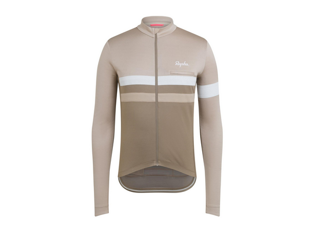 Rapha Men's Brevet Long Sleeve Jersey Stone/Dark Beige 