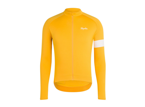Rapha Men's Long Sleeve Core Jersey Dark Yellow/White 