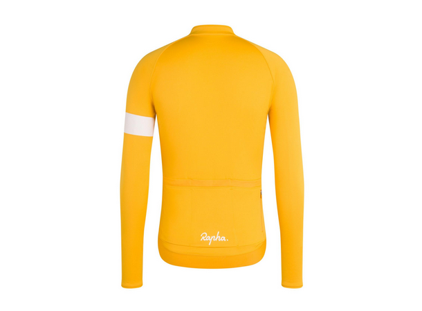 Rapha Men's Long Sleeve Core Jersey Dark Yellow/White 